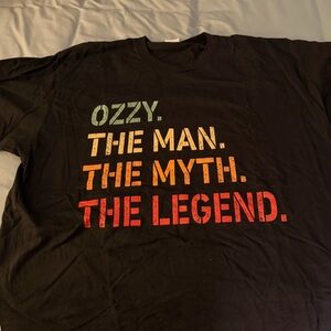 Black Graphic Tee with Colorful Text